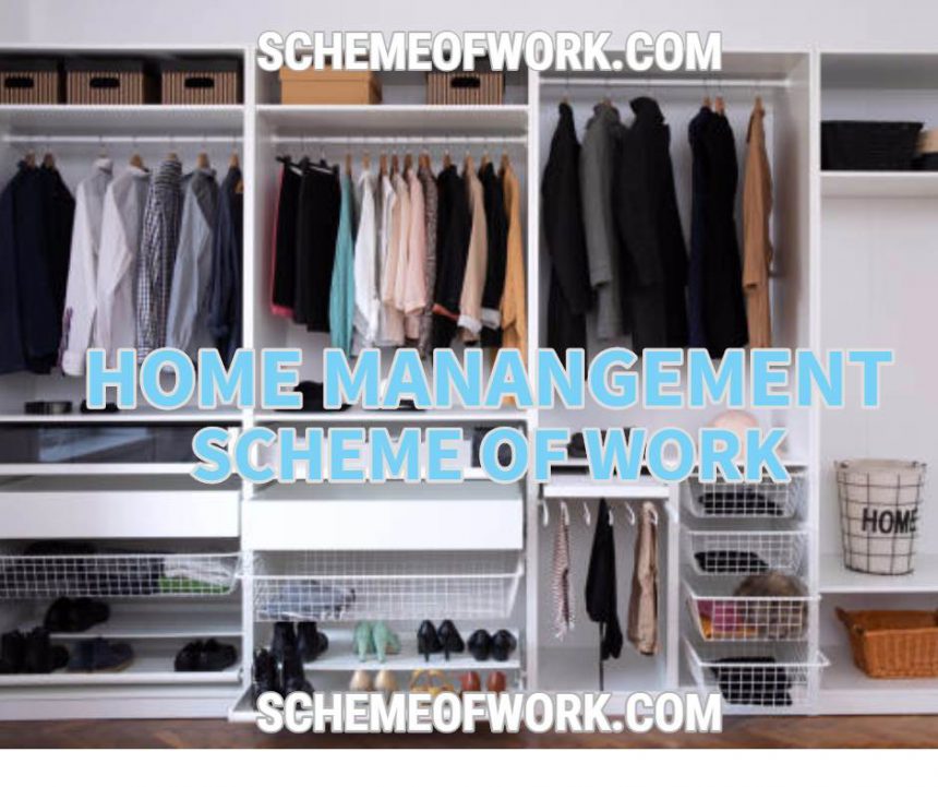 Home Management Scheme of work