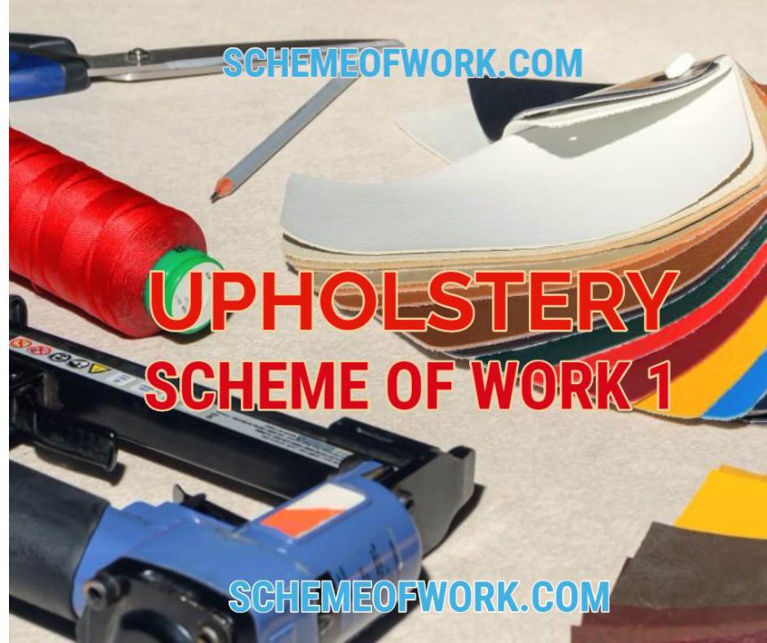 Upholstery Scheme of work 1